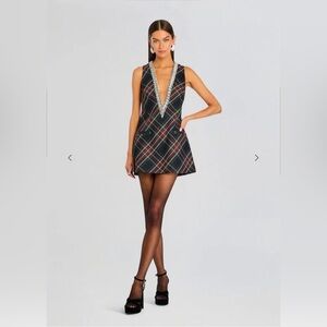 Retrofete Nancie Embellished dress in Tartan (xs)